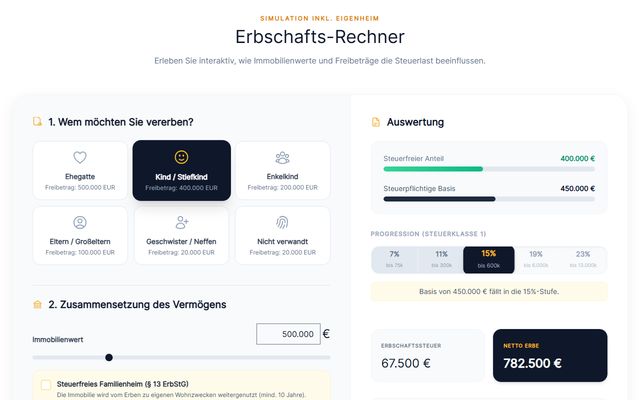 Vorschau: Erbschaftsteuer-Rechner